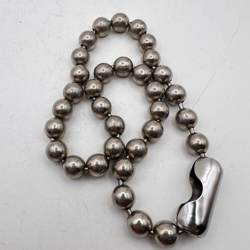 Bold Industrial Steel Ball Chain Necklace Bracelet Set 18.5" 8.5"  85.49g Unisex - Picture 3 of 10